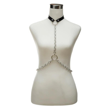 Chain Jewelry Body Harness / Faux Leather Choker Harness for Women / Sexy Fashion Accessories - EVE's SECRETS